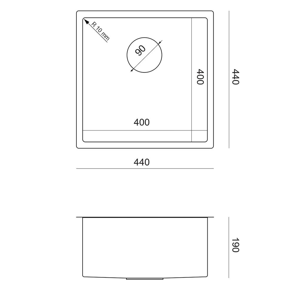 Stainless steel sink ANTHONY 50 BRUSH NICKEL