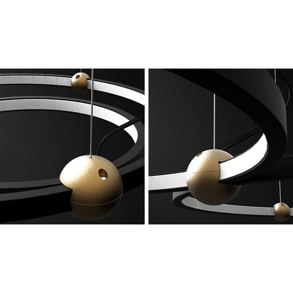 Deckenlampe Black Ring led + Fernbedienung APP692-30-50