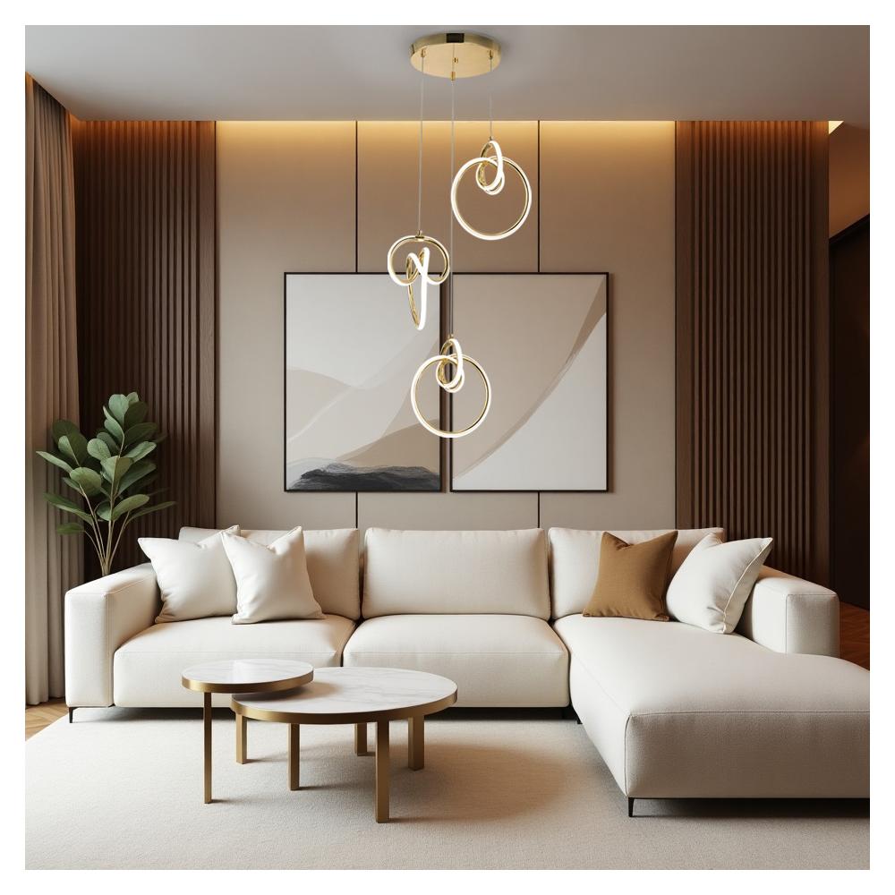 LED-Hängeleuchte G072-3CPR Gold
