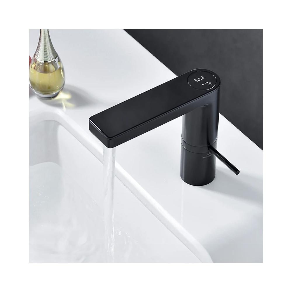 Rea Amar LCD crna niska slavina za umivaonik