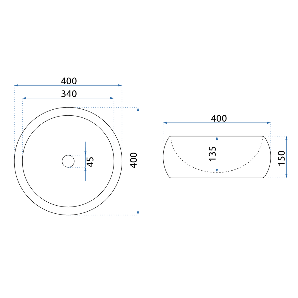 Aufsatzwaschbecken REA Luna Gold/Black