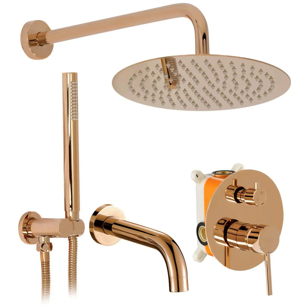 Built-in shower set Rea Lungo Copper + BOX