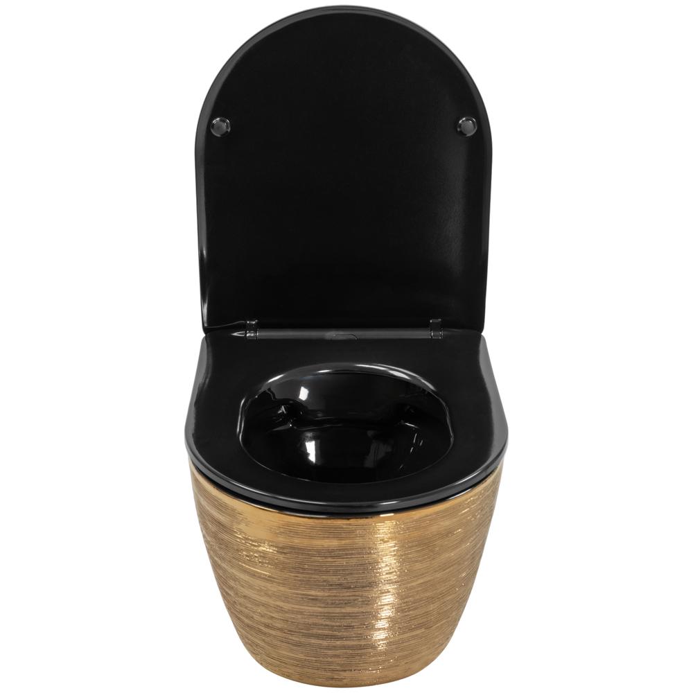 Carlo Flat wc-istuin, musta, harjattu kulta