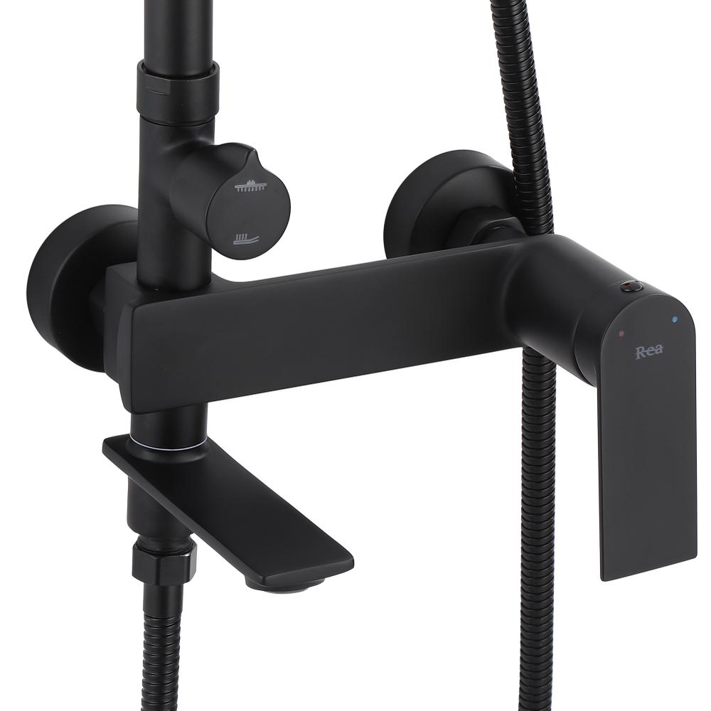 REA STORM dušas komplekts BLACK MAT