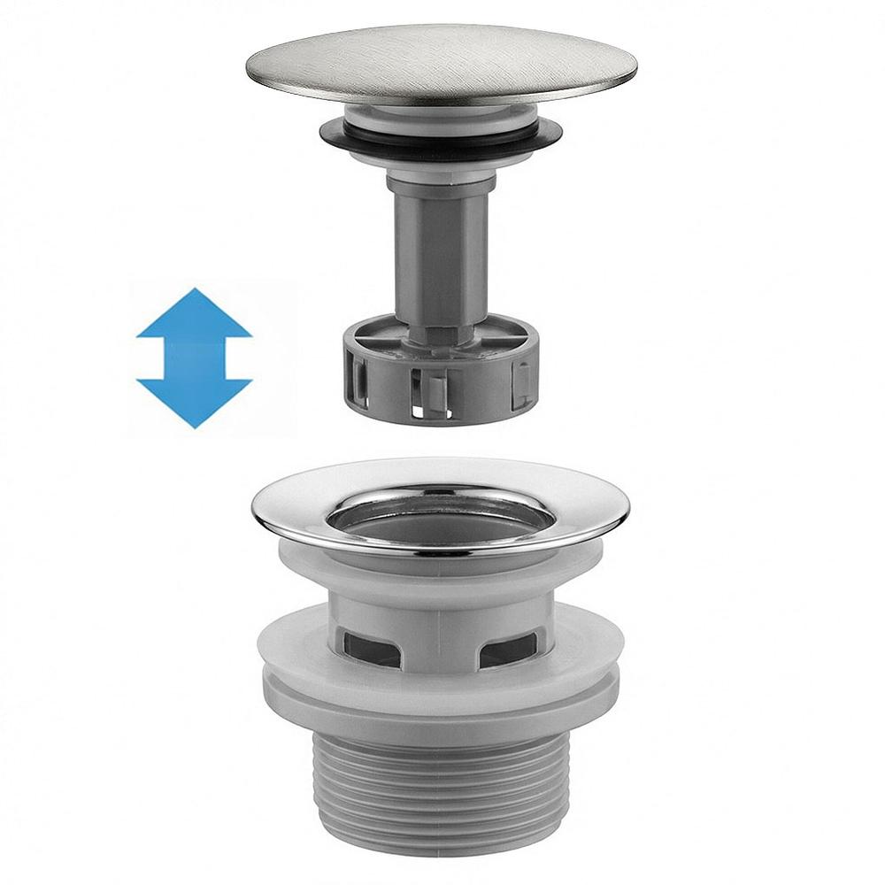 Syfon umywalkowy z korkiem klik-klak Rea Flow Nikiel Szczotkowany