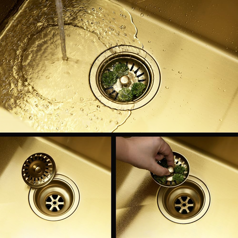 Стальная мойка для кухни Fin BRUSH GOLD