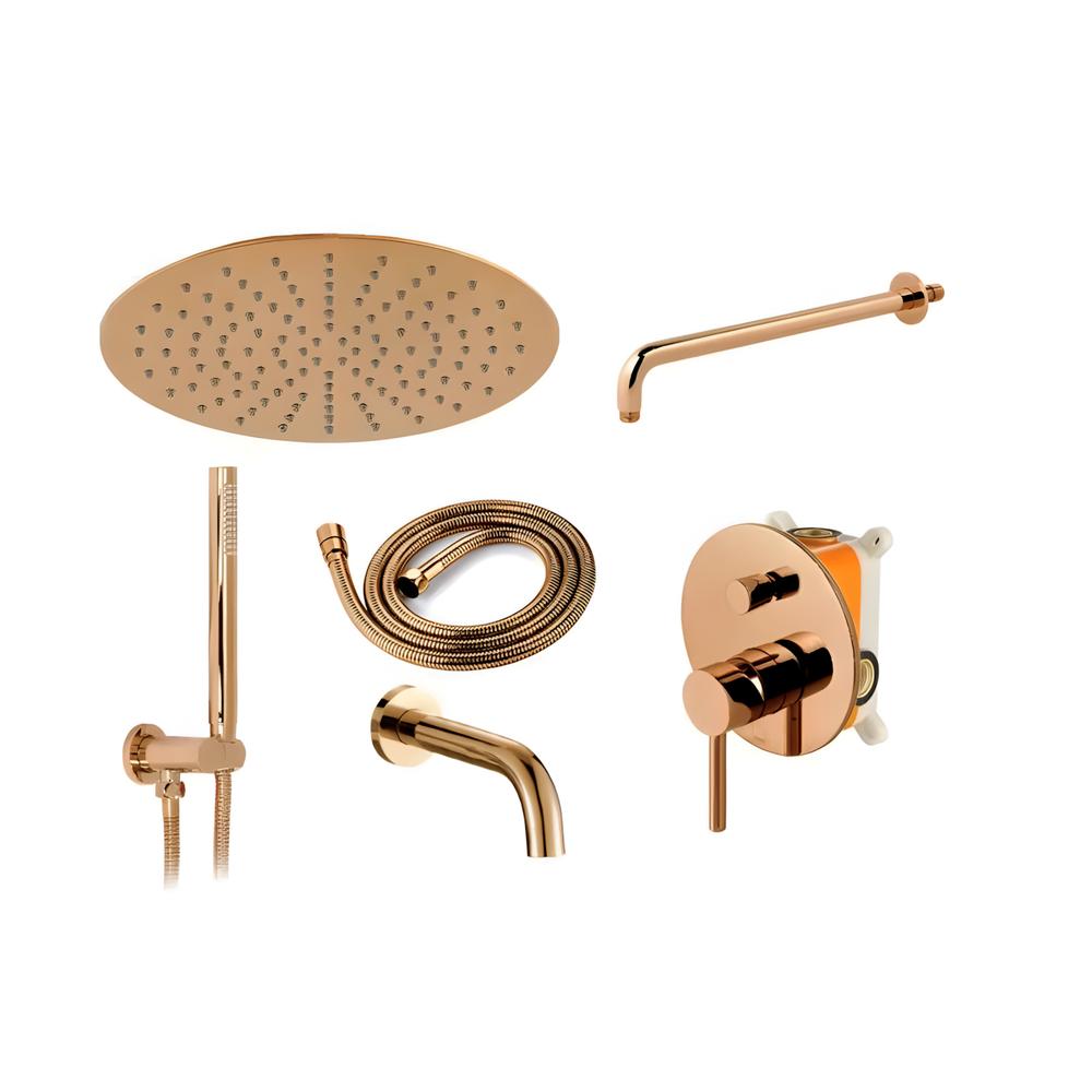 Built-in shower set Rea Lungo Copper + BOX