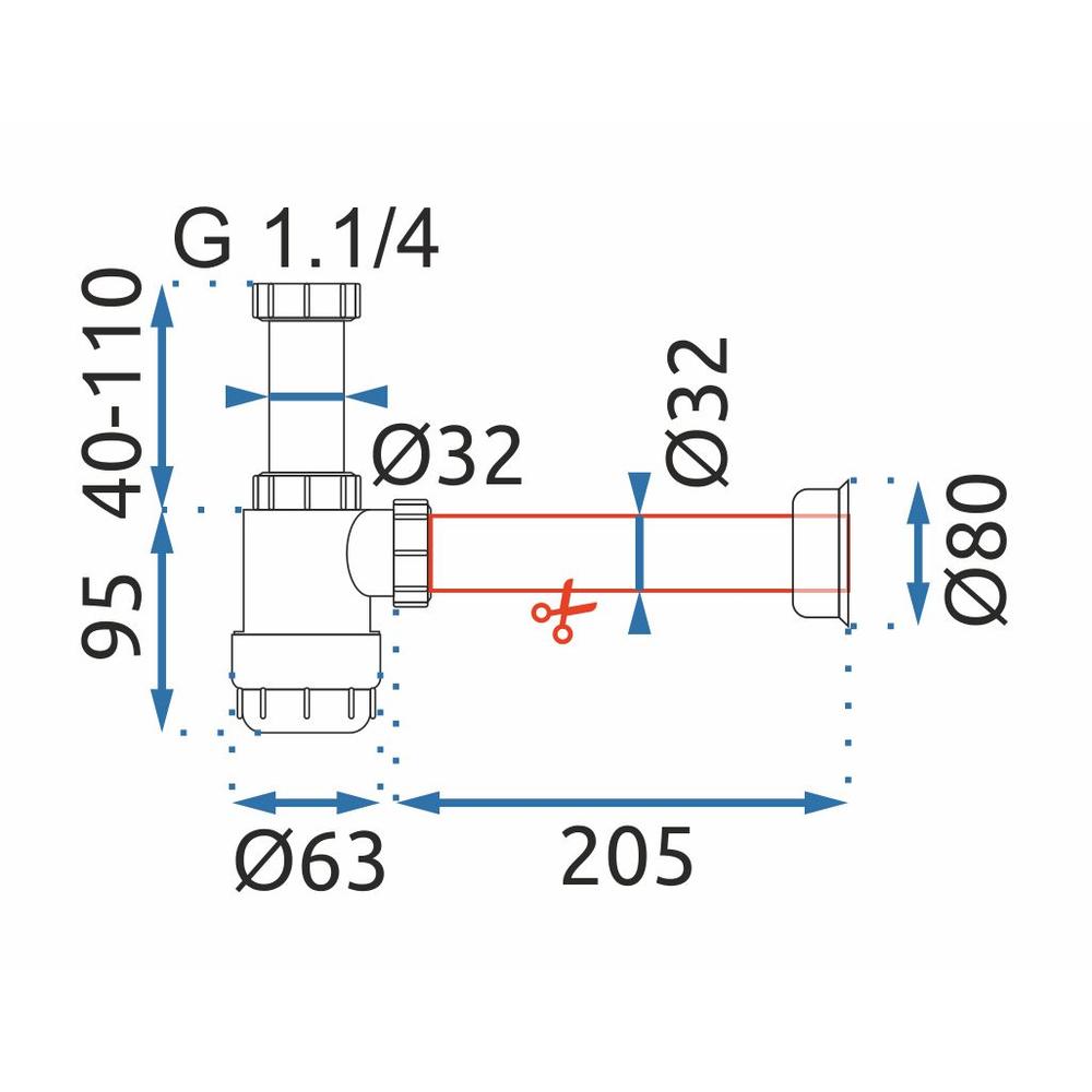 Siphon de lavabo HC2 White