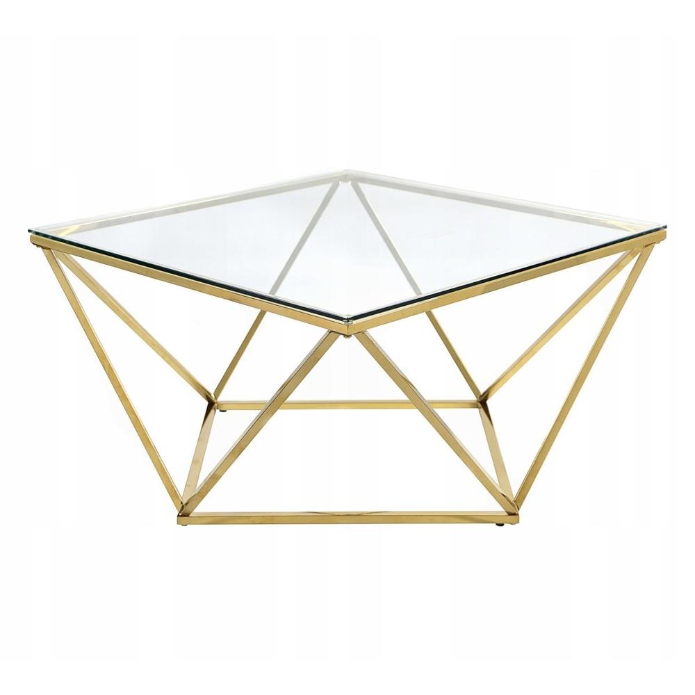 Stolik kawowy szklany Glamour Gold CS-14G