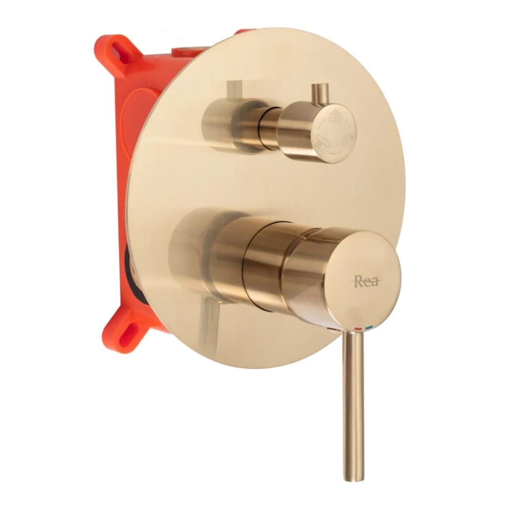 Rea Lungo zemūdens vannas un dušas komplekts, matēts zelts + BOX