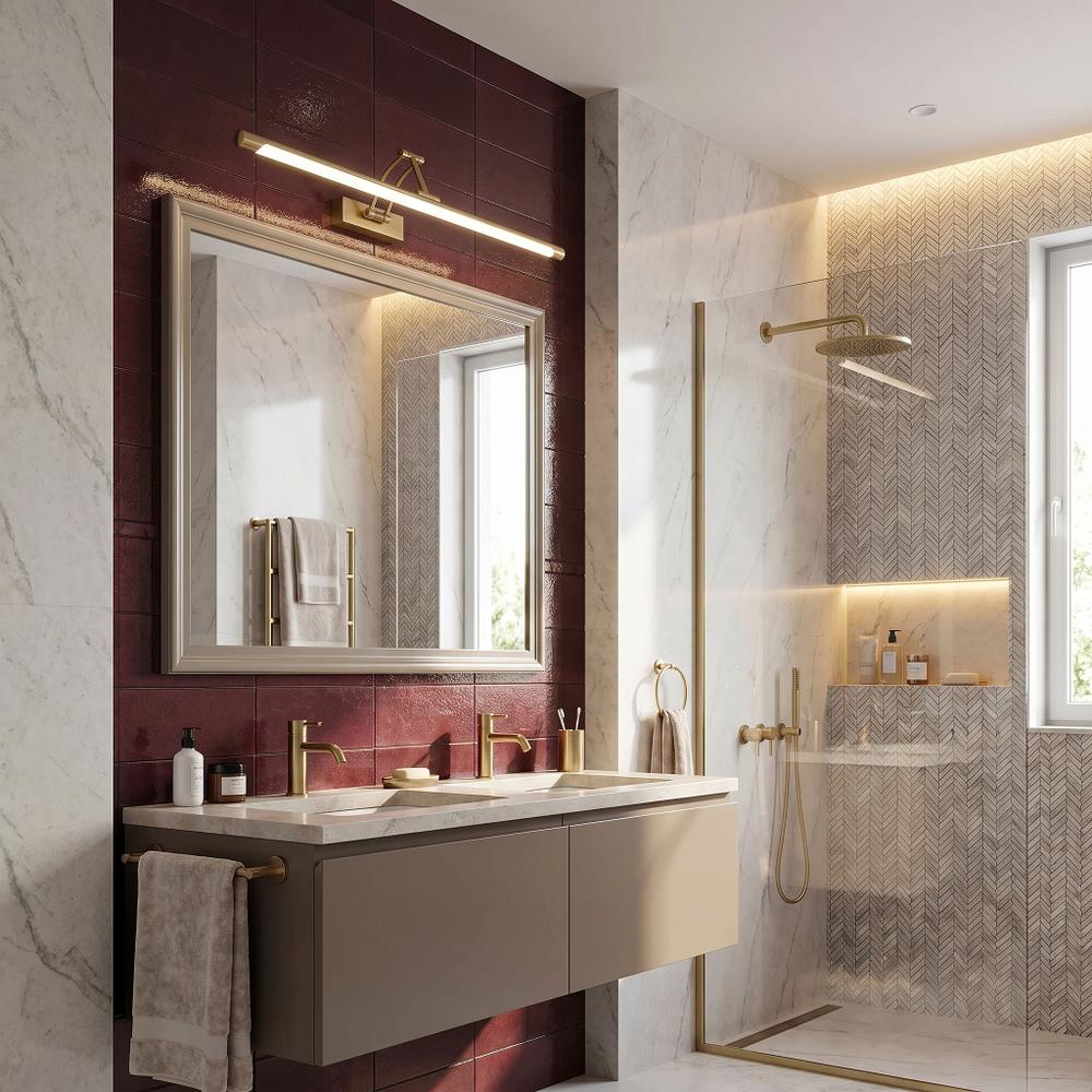 Kúpeľňové nástenné LED svietidlo SWE023-1W 60cm Brush Gold