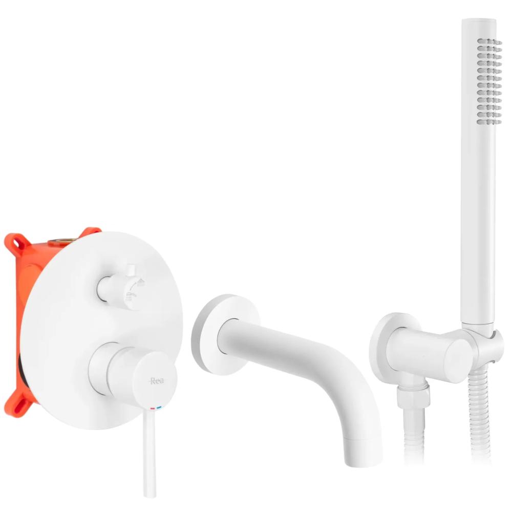 Rea Lungo slēptais vannas jaucējkrāns White Matt + Box