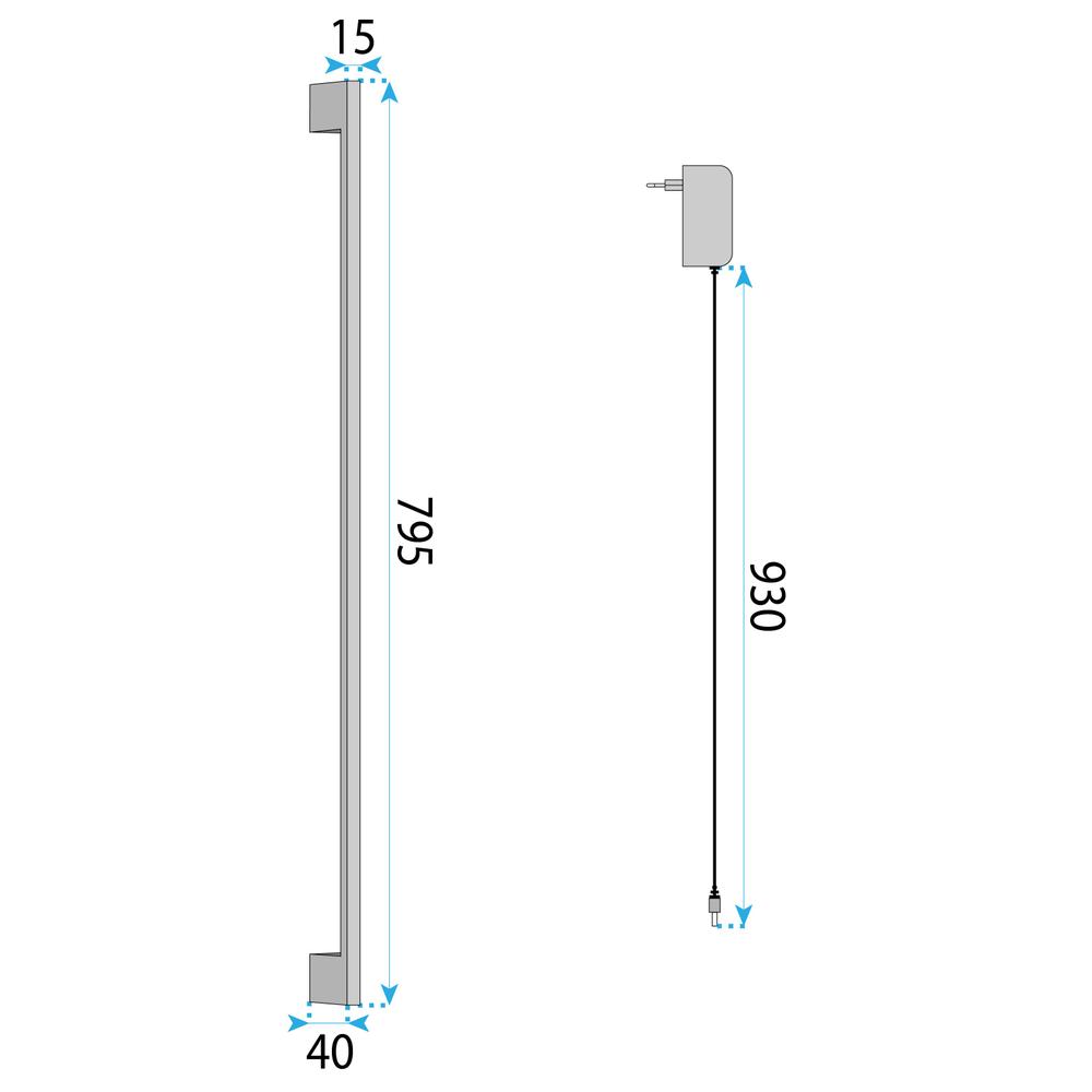 WANDLEUCHTE LED LHJ063-W 80cm BLACK