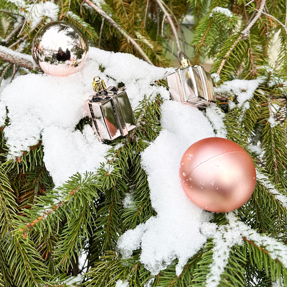 BOMBKI CHOINKOWE MIX 311437 róż