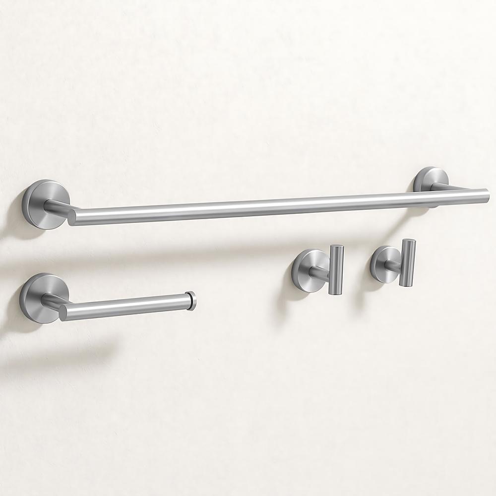 Zestaw akcesoriów łazienkowych Ari Nikiel Szczotkowany 4 elementy