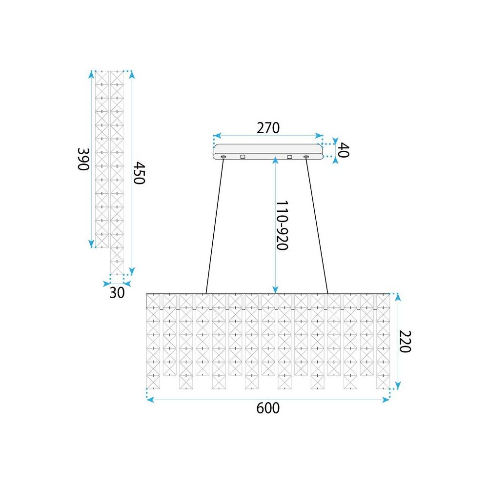LED кристална висяща лампа SWE073-CP 60cm Chrome