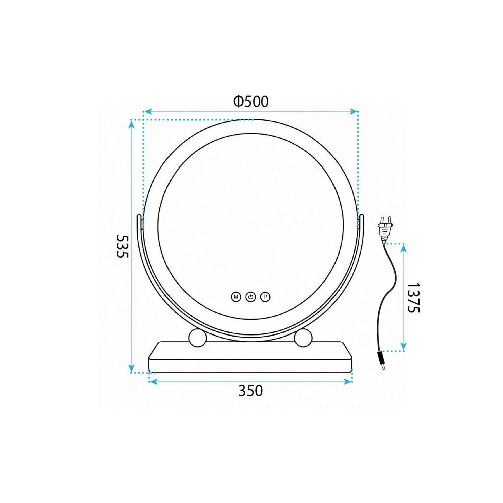 Mirror LED MAKE-UP Chrome 50 cm