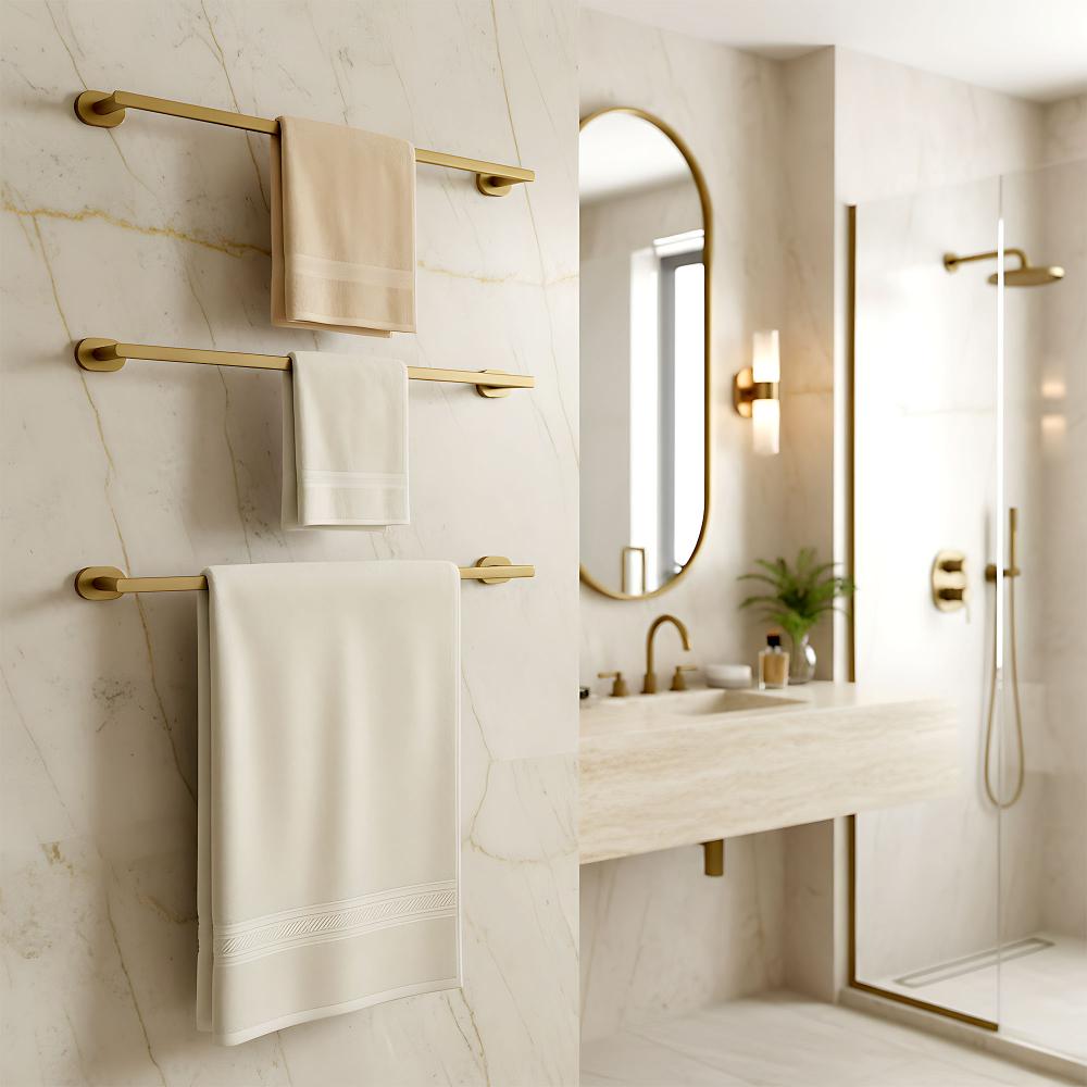 Wieszak łazienkowy jednoramienny Til 101 Złoty Szczotkowany