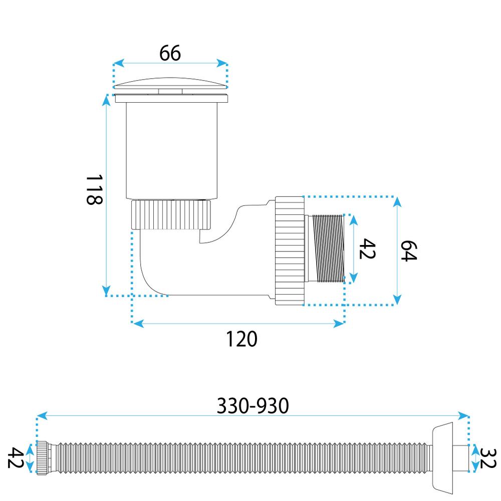 Siphon de lavabo REA Flow Chrome