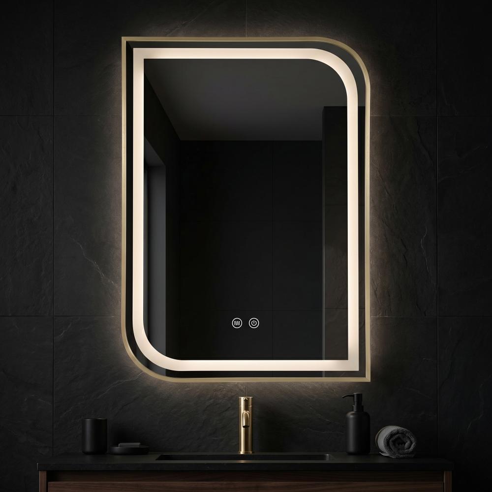 Огледало LED ZONE 70X50 BRUSH GOLD