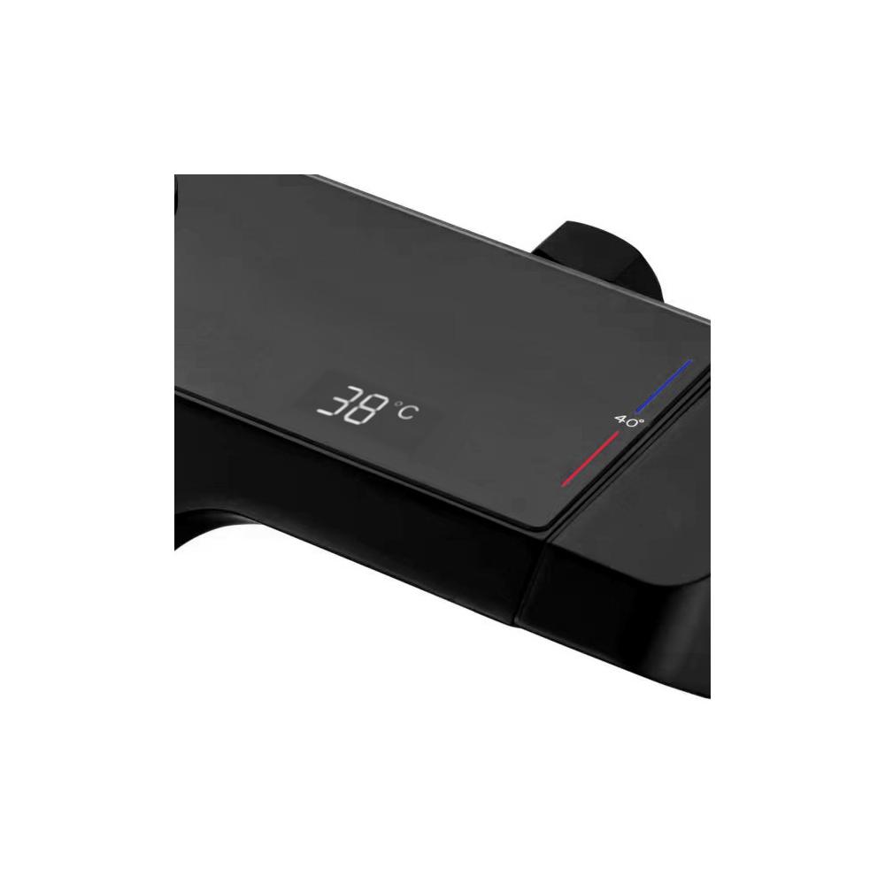 Coloana de dus cu termostat REA ROB Black