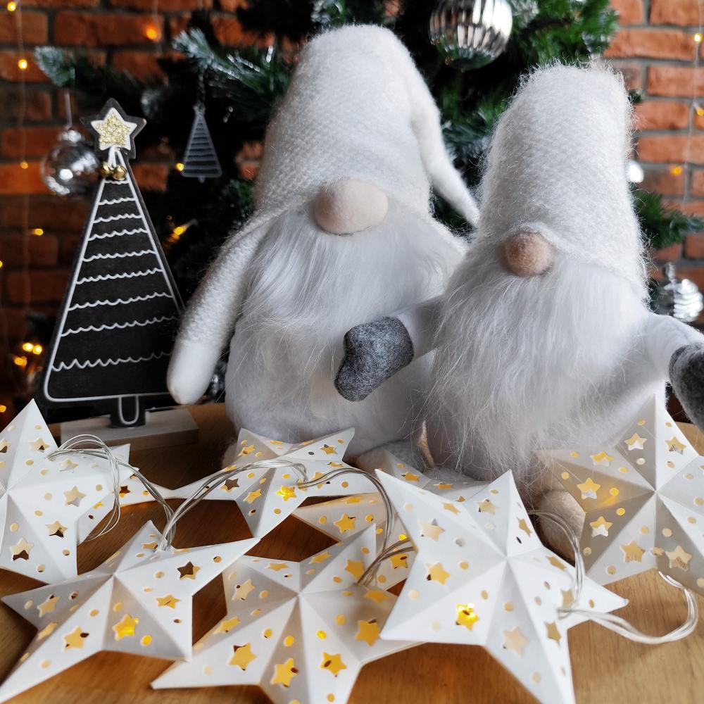 Lampki choinkowe Girlanda LED papierowe gwiazdy CD008
