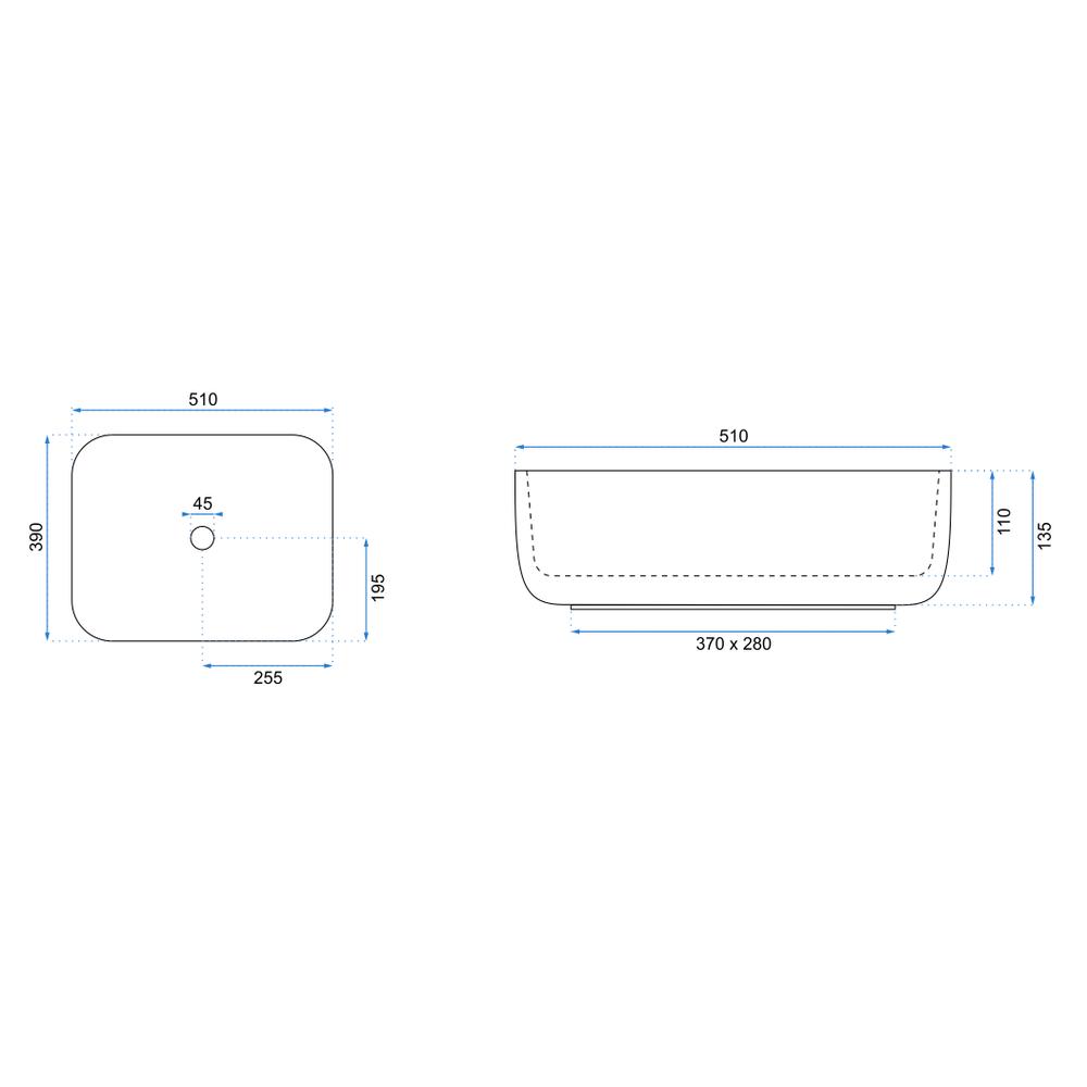 Umývadlo na dosku Rea Demi Slim