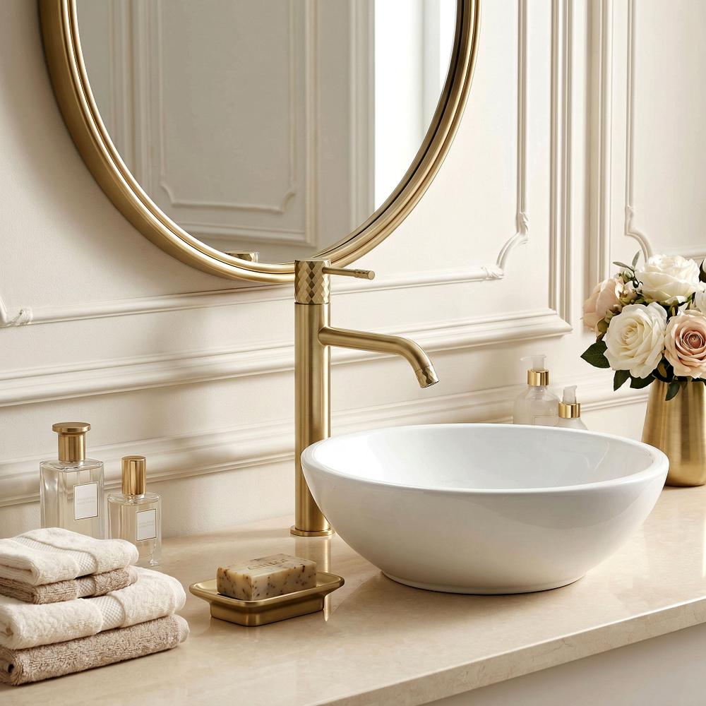 Robinet de lavabo Rea Lungo Diamond Brush Gold High