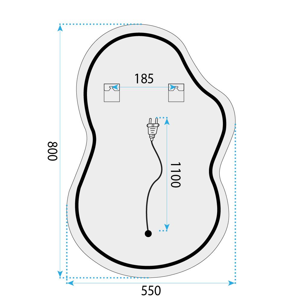 LUSTRO ŚCIENNE LED UNO 80x55 cm