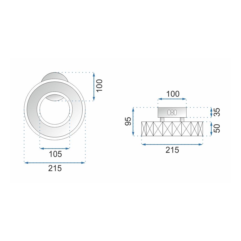 Wandlampe Kristall LED rund APP413-W APP414-W