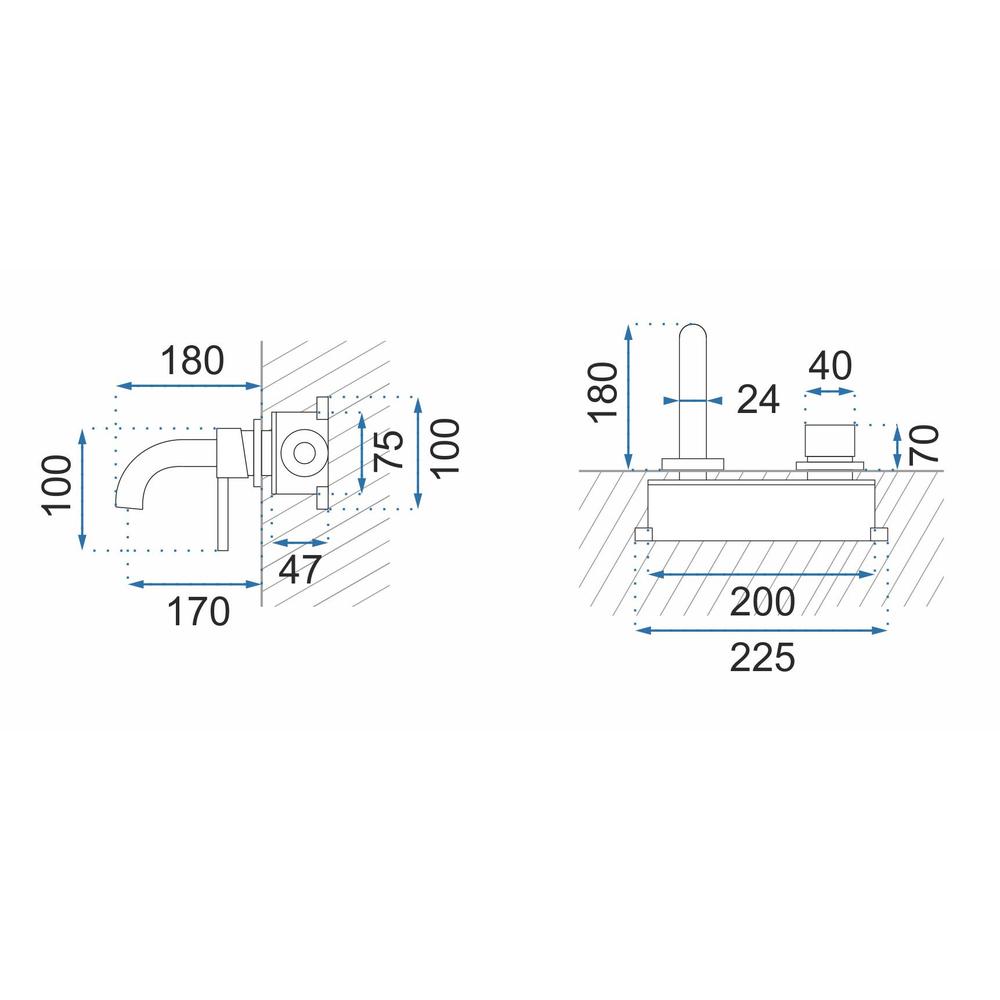 Podomítková baterie REA OWEN Chrome + BOX