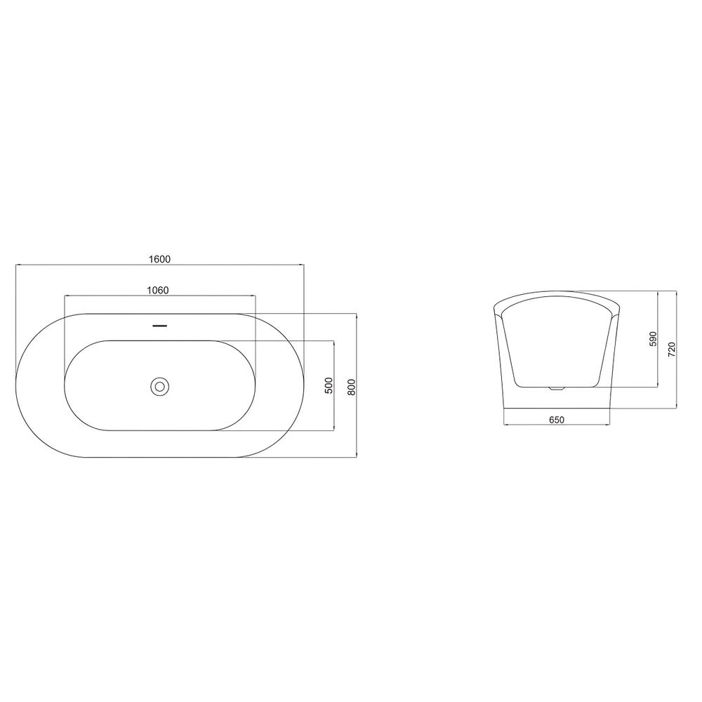Baignoire autoportante Rea Ferrano Slim 160