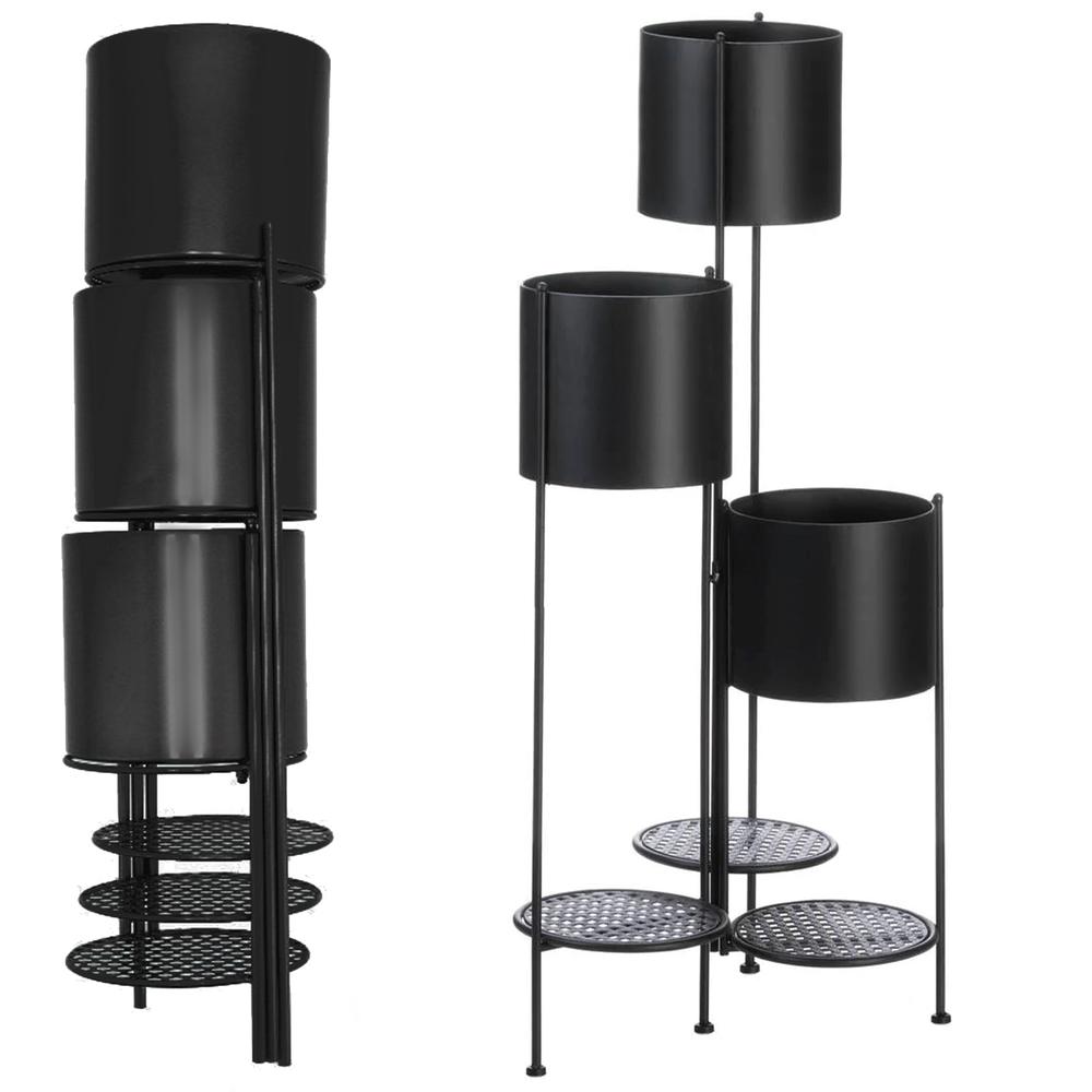 Kwietnik metalowy składany Czarny FH-3