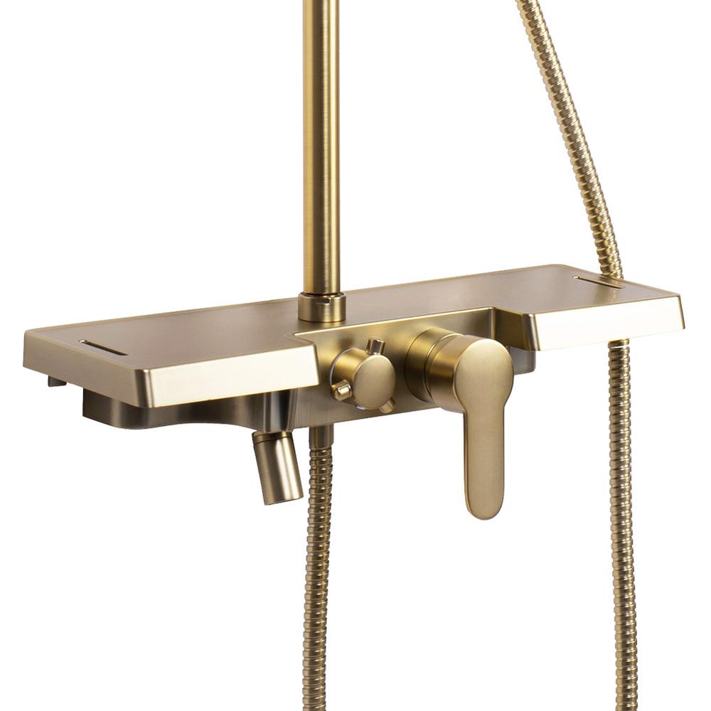 REA Bravo zelta matēts dušas komplekts