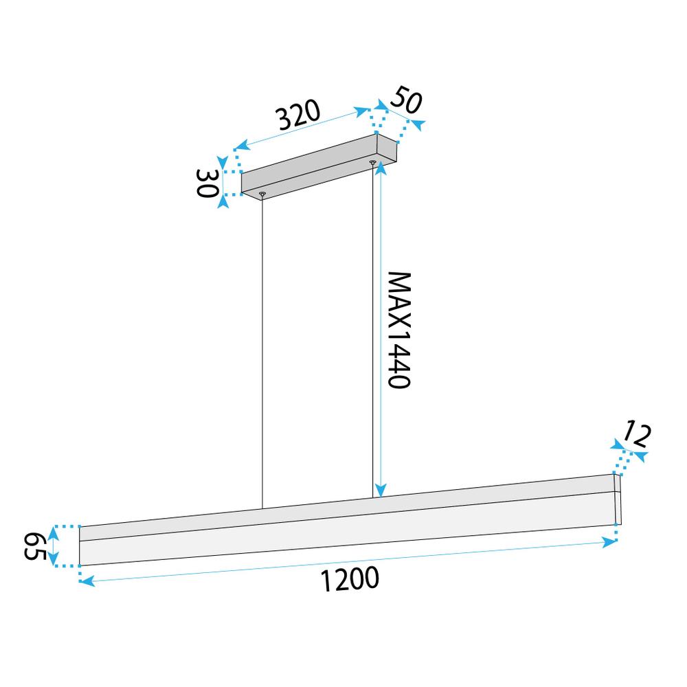 Lampa wisząca LED APP1694-CP 120 cm Złota Szczotkowana