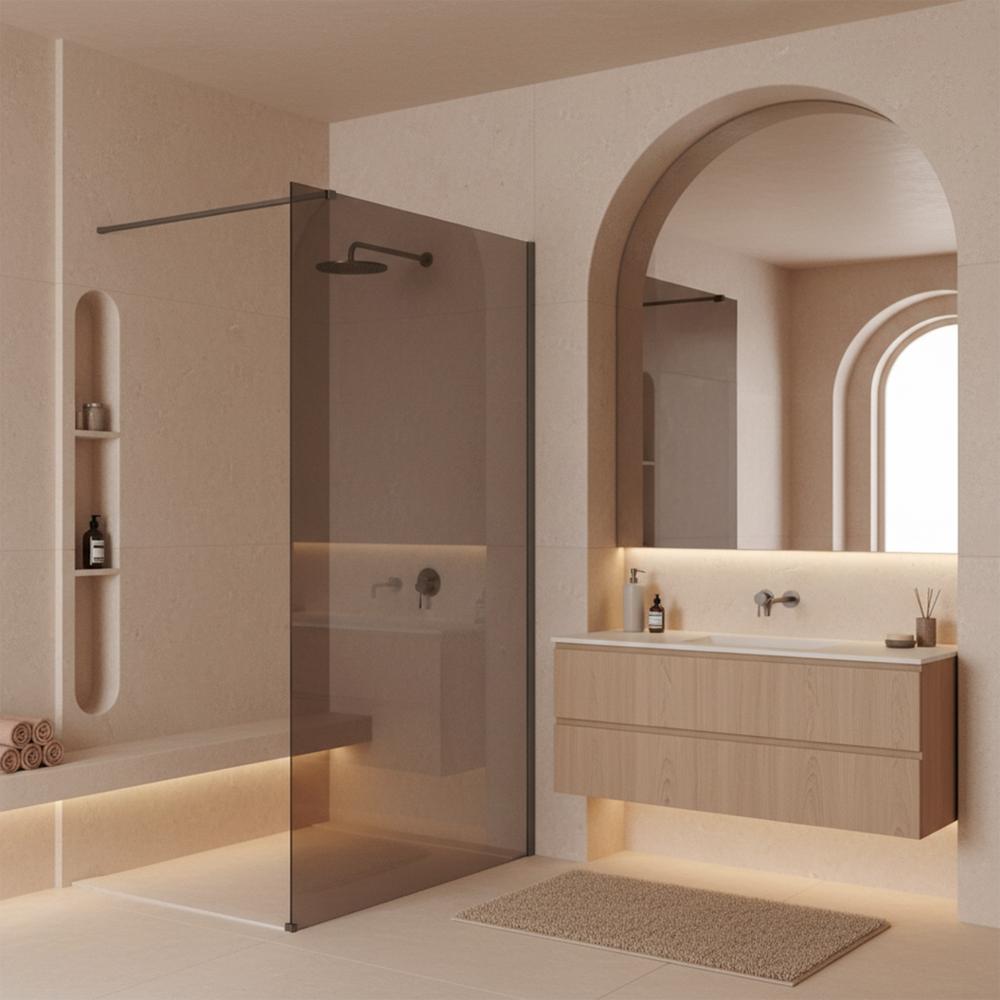 Stena za prhanje Rea Flexi Brown / Titan 80