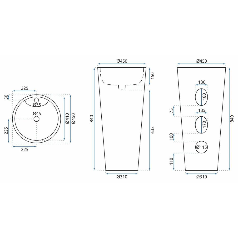 Standwaschbecken Anya Granit matt