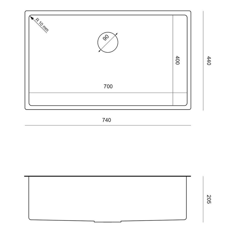 Pia de aço ANTHONY 80, cobre