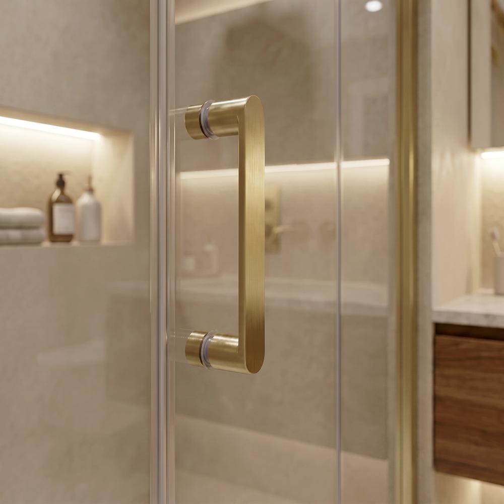 Shower enclosure Rea Bruno 100x80 Brush Gold