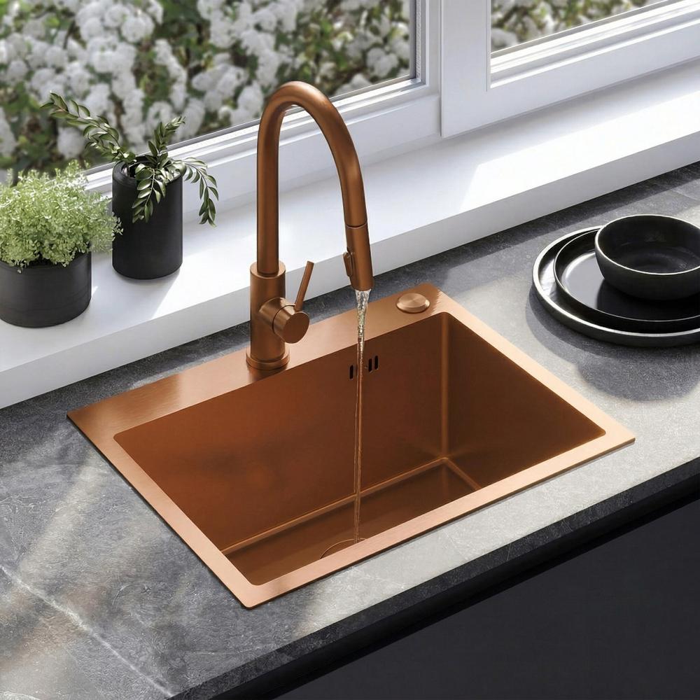 Edelstahlspüle Liam BRUSH COPPER