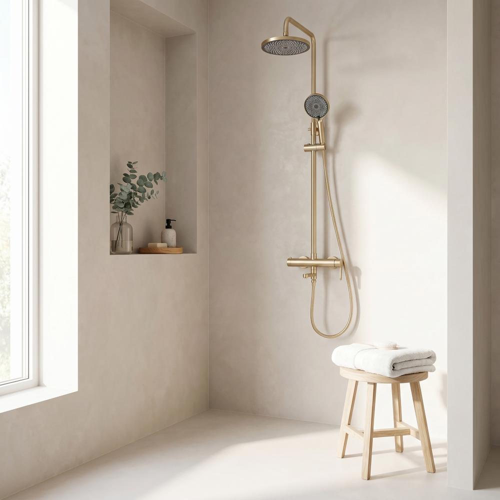 Shower Set Rea Arcos brush gold