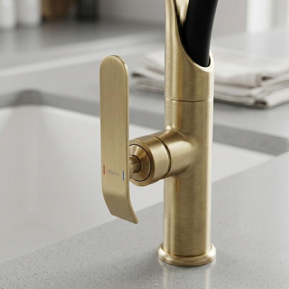 Maišytuvas virtuvės Rea Castor gold brush