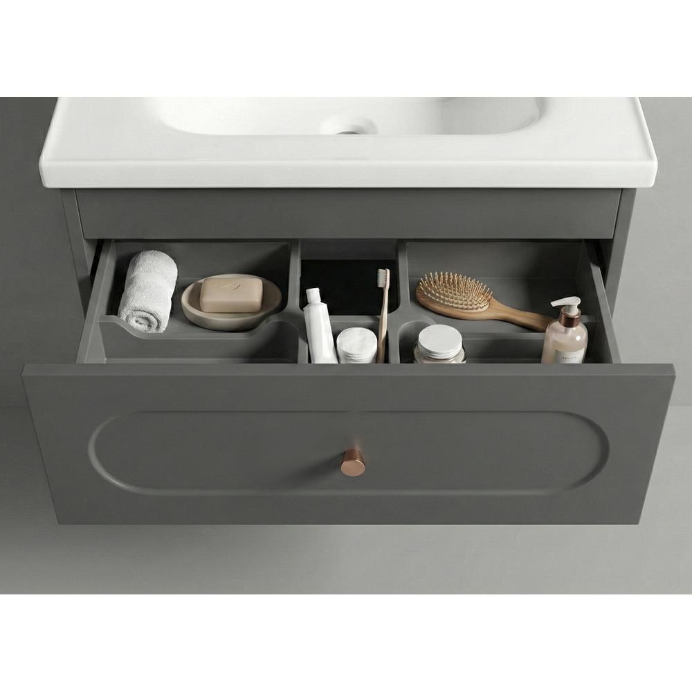 Conjunto de muebles de baño con lavabo River 60cm Grey