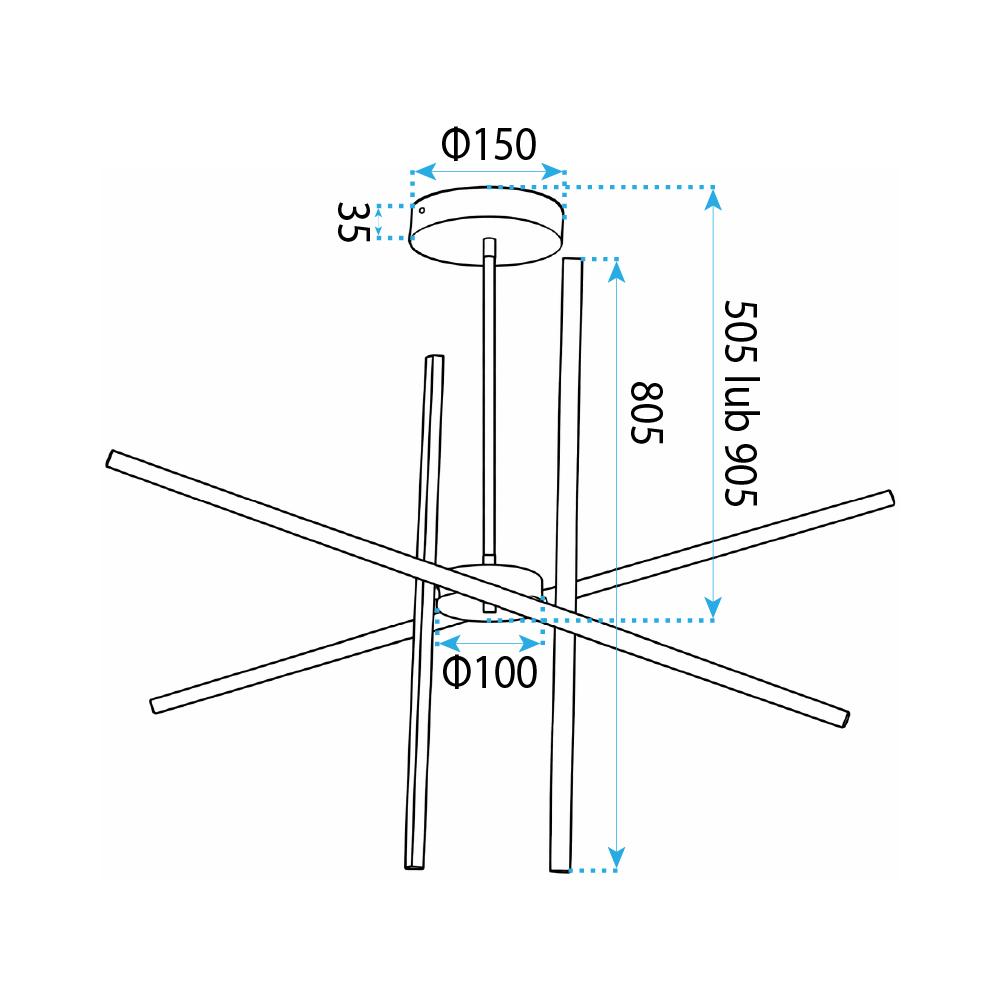 Lampa sufitowa LED APP1929-CP Czarna