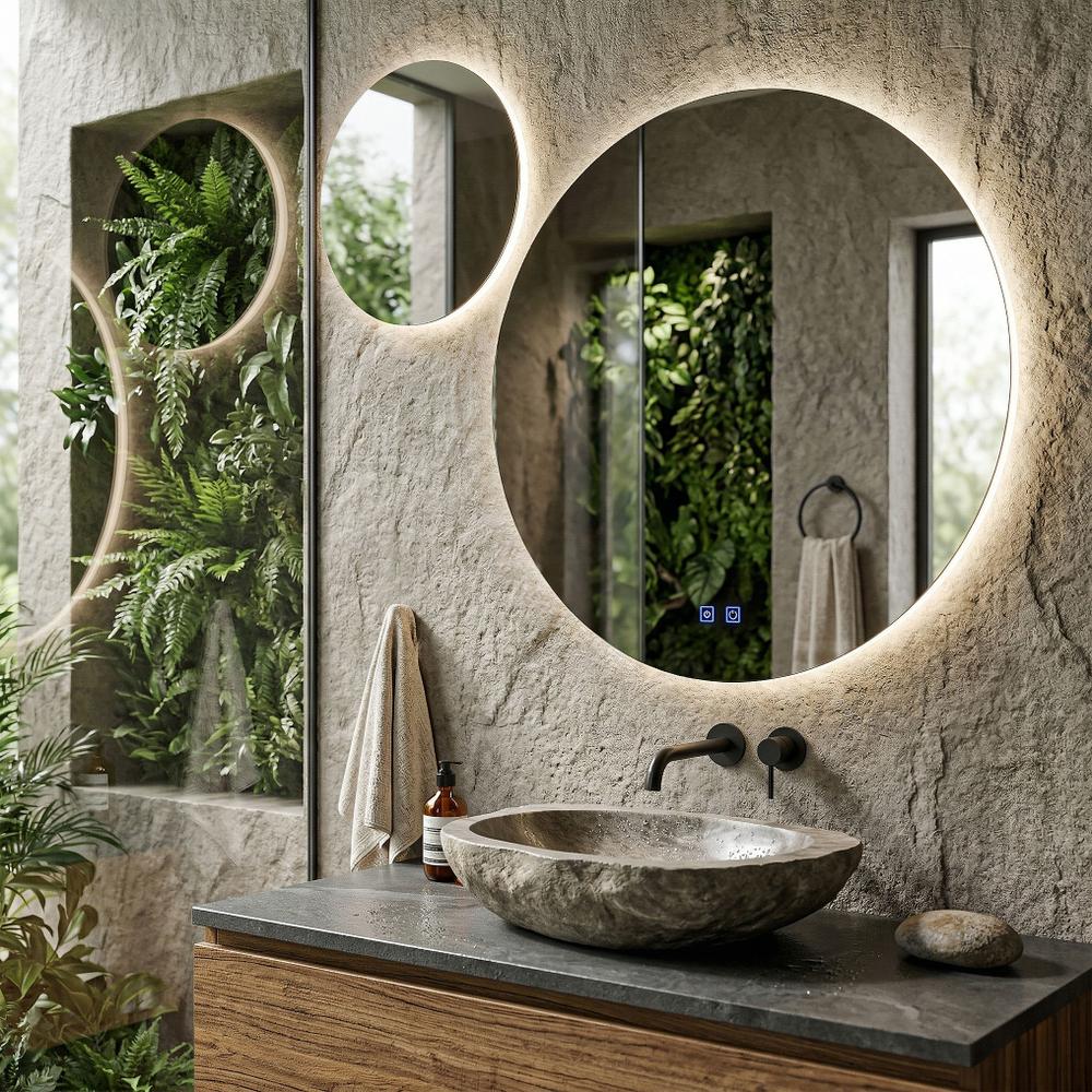 Veidrodis LED R-8040 80cm + 40cm