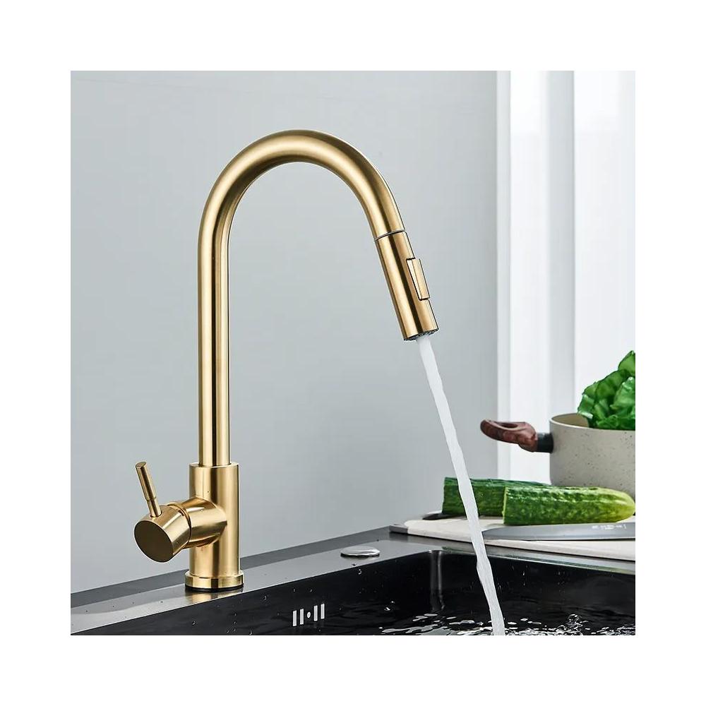Air outlet with aerator for kitchen faucet REA Fresh Brush Gold