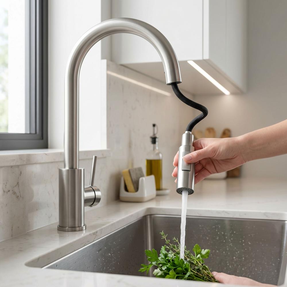 Kuchynská batéria Rea Fresh Touch Brush Nickel