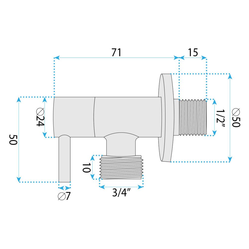 Robinet d’angle 1/2" x 3/4" Black