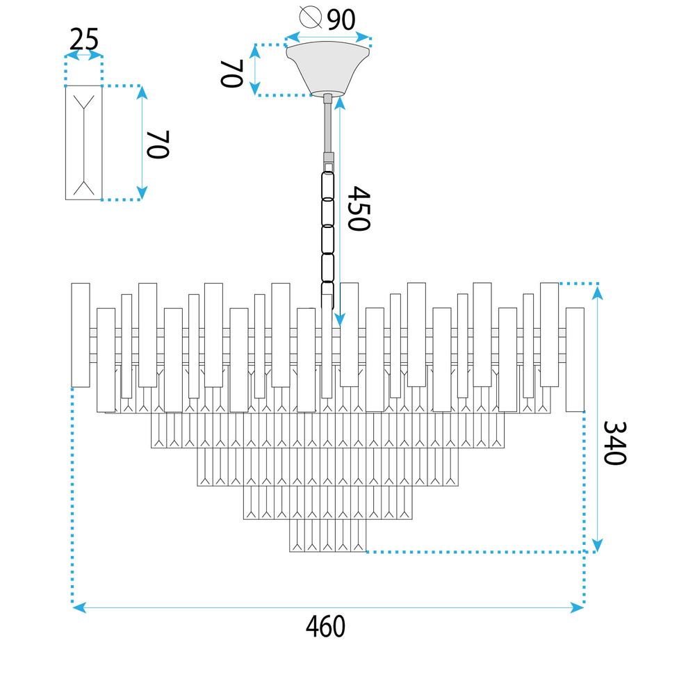 Hängelampe G051-CP 50CM Chrome
