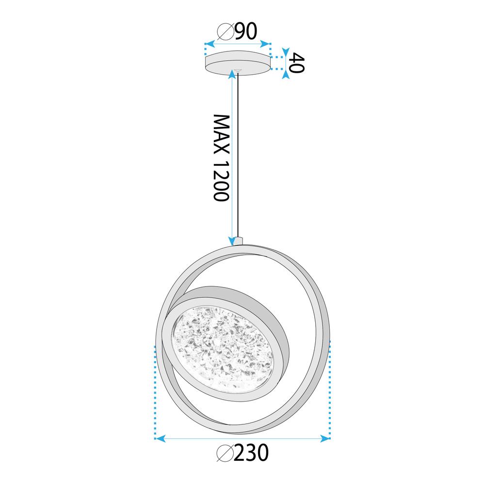 Kristall-Hängelampe  LHJ106-1CP LIGHT ROSE GOLD